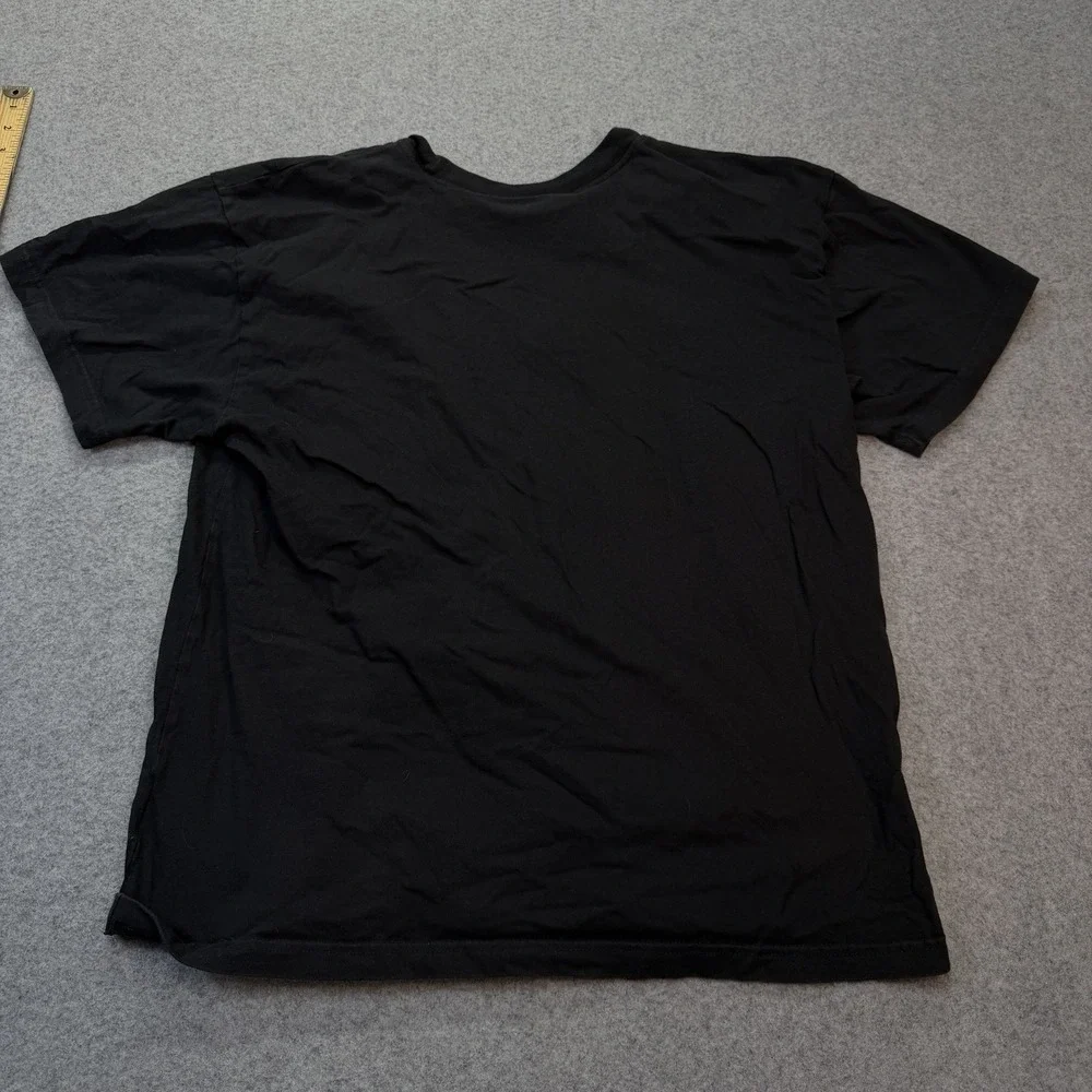 The North Face Men T-Shirt Embroidered Logo Black Cotton Large Classic Fit‎